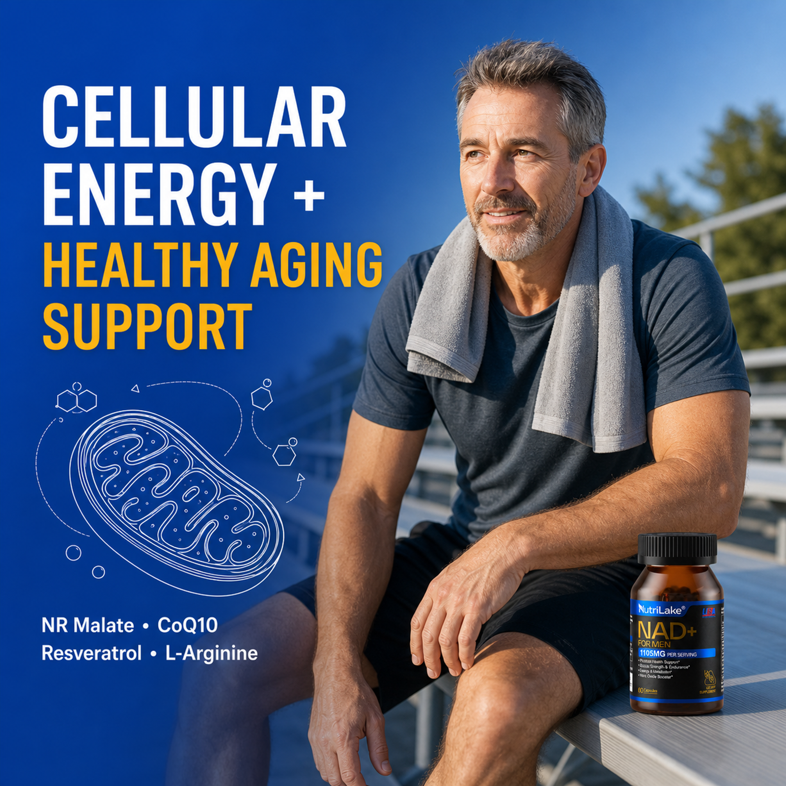 NutriLake® NAD+ FOR MEN | Advanced Recovery & Vitality Formula