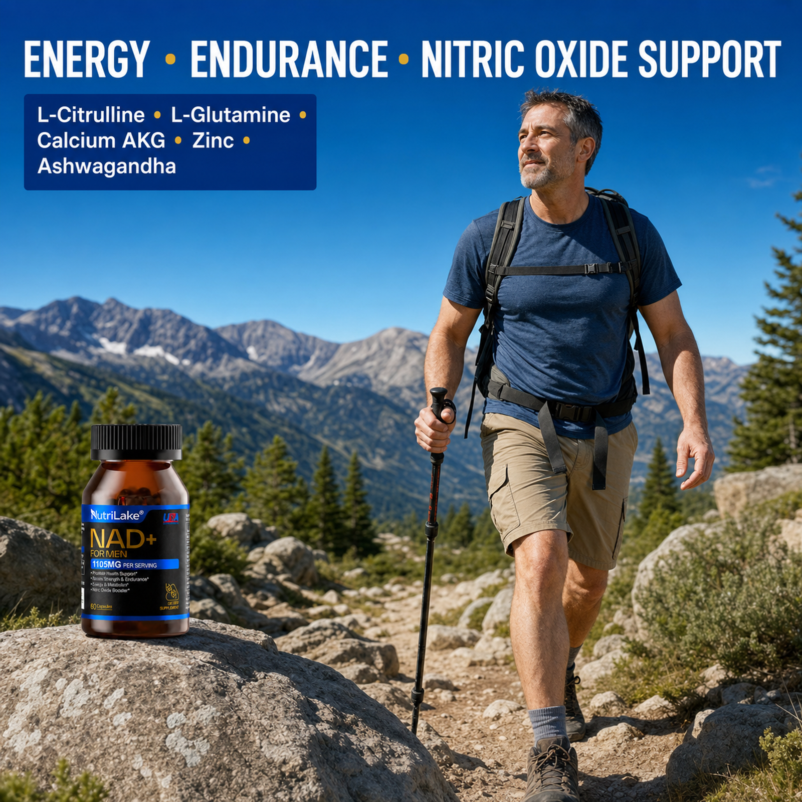 NutriLake® NAD+ FOR MEN | Advanced Recovery & Vitality Formula