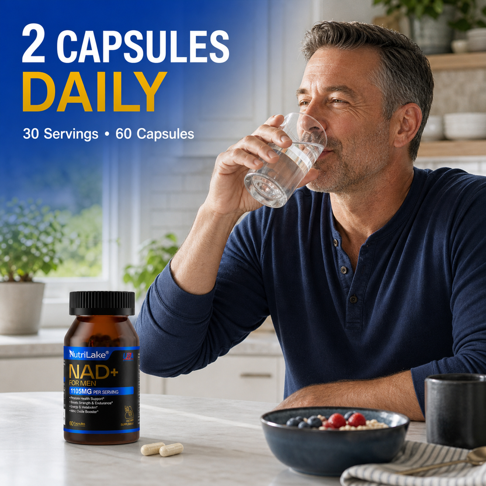 NutriLake® NAD+ FOR MEN | Advanced Recovery & Vitality Formula