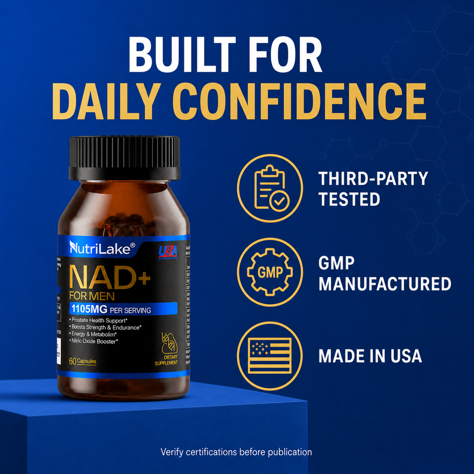 NutriLake® NAD+ FOR MEN | Advanced Recovery & Vitality Formula