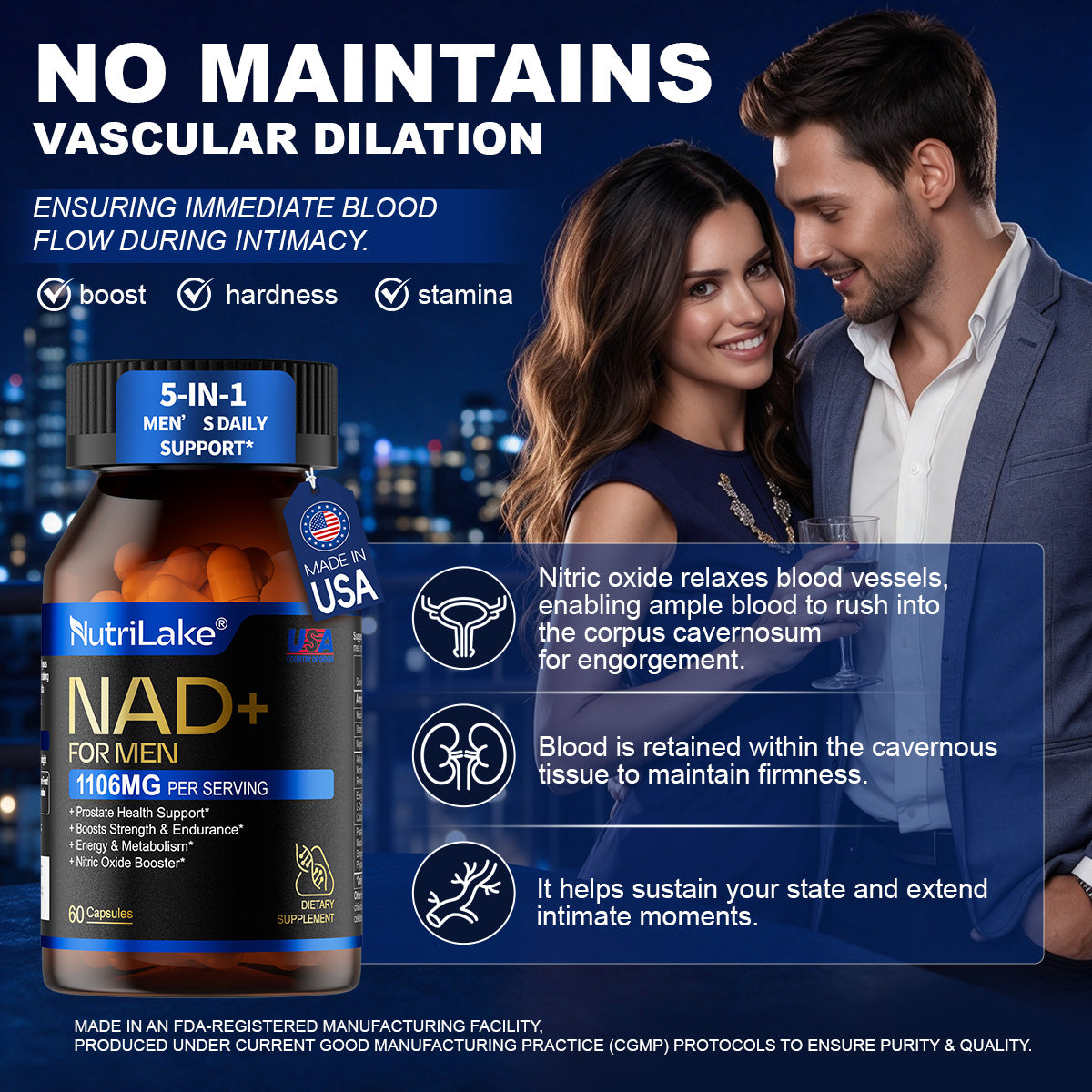 NutriLake® NAD+ FOR MEN | Daily Vitality & Prostate Support Formula