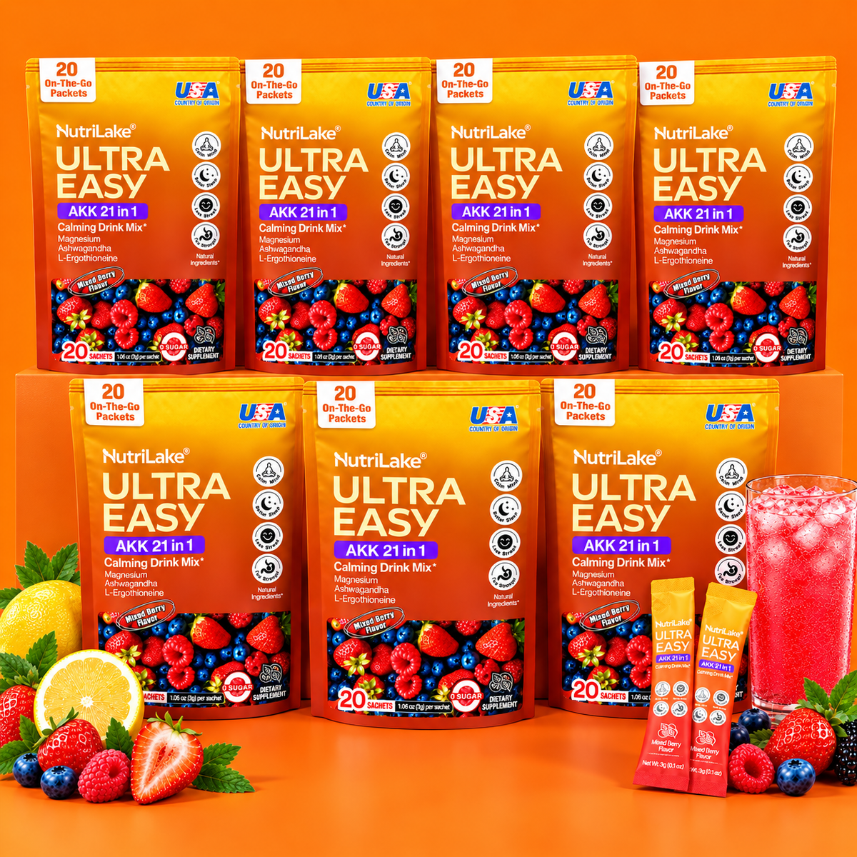 NutriLake® Ultra Easy Natural Light Body Metabolic Support Drink Mix 21-in-1 AKK Compound Probiotic Powder