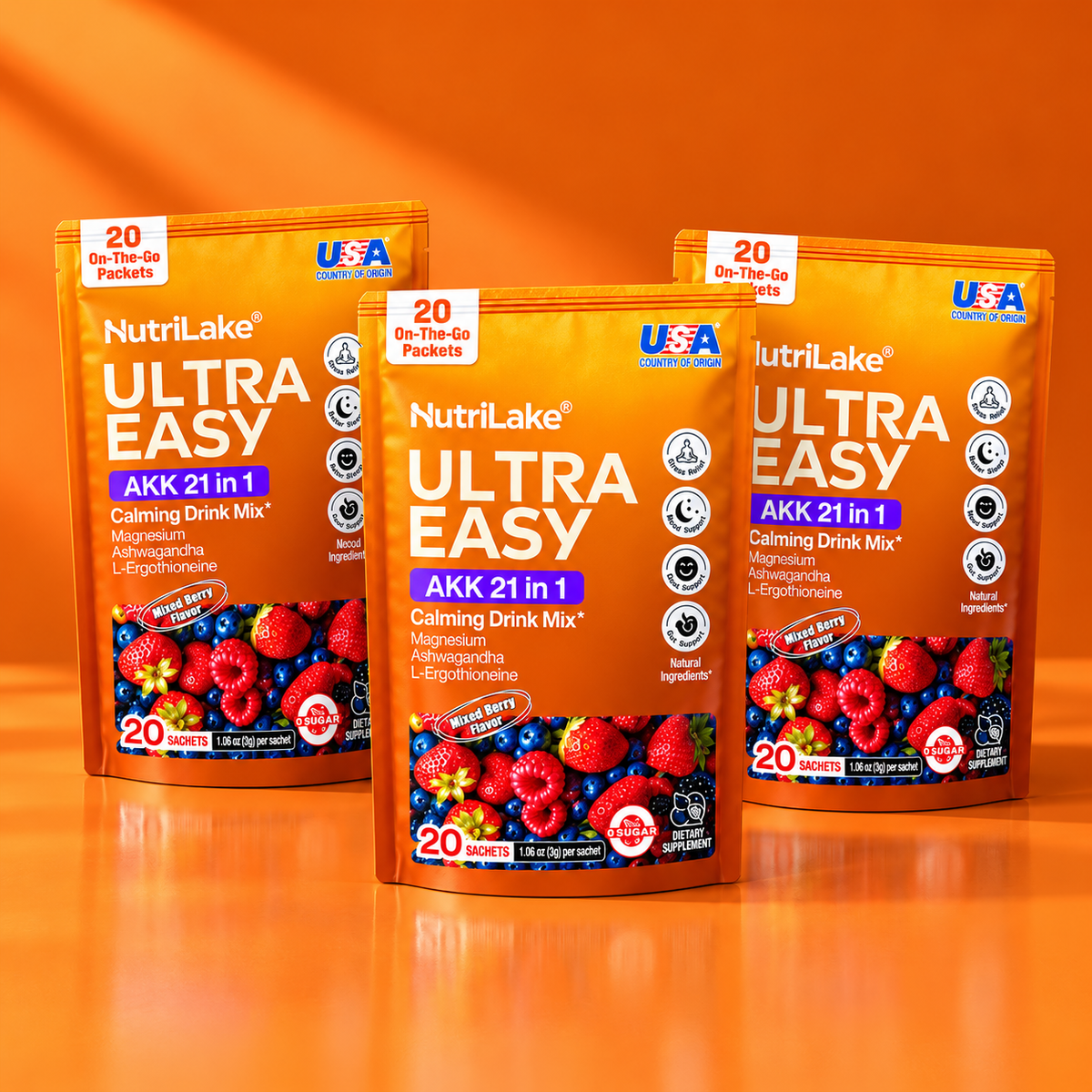 NutriLake® Ultra Easy Natural Light Body Metabolic Support Drink Mix 21-in-1 AKK Compound Probiotic Powder