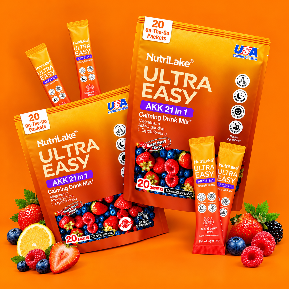NutriLake® Ultra Easy Natural Light Body Metabolic Support Drink Mix 21-in-1 AKK Compound Probiotic Powder